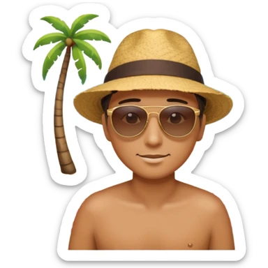 person relaxing at the beach sticker