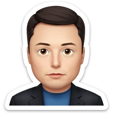 make me elon musk serious face dark hair  sticker