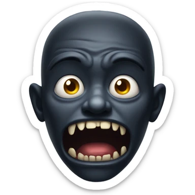 Horrified face dark gothic monster sticker