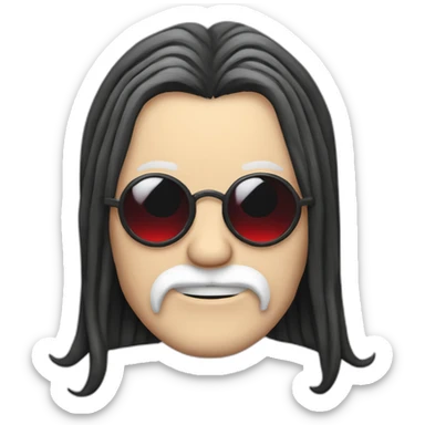 ozzy osbourne with long moustache and striped black and red tank top sticker