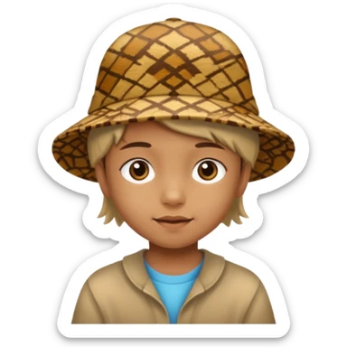 print hat with kid sticker