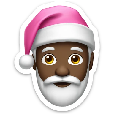 Black Santa with pink Christmas hat sticker