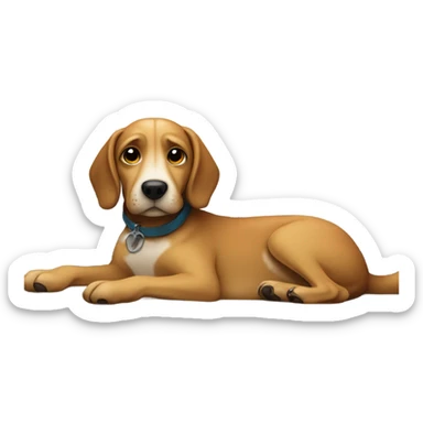 Dog laying on top of the couch  sticker