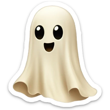 Beige cute ghost  sticker