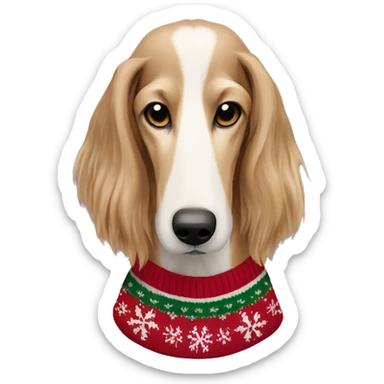 Saluki dog in christmas Sweater  sticker