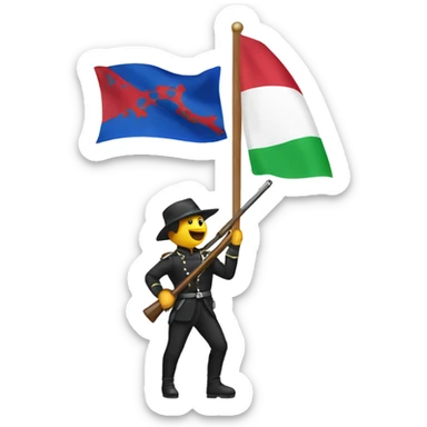 Colorguard guy spinning a flag and rifle sticker