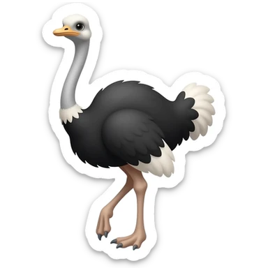 Ostrich emoji that fits in the bubble of a popup sticker