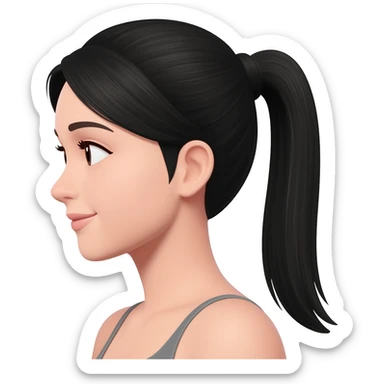 Woman  with ponytail sticker
