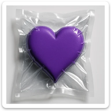 purple heart, vacuum sealed style, glossy, no text sticker