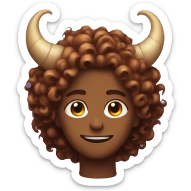 Demon in love with curly hair sticker
