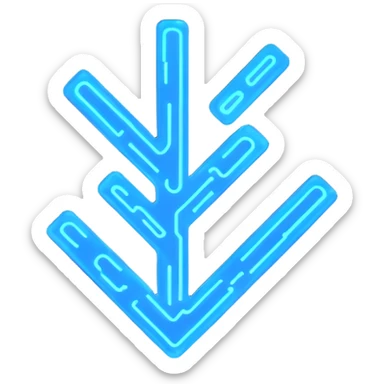 icon symbolizing deterministic logic, abstract glowing circuit pattern forming a checkmark, cool blue tones, modern and logical sticker
