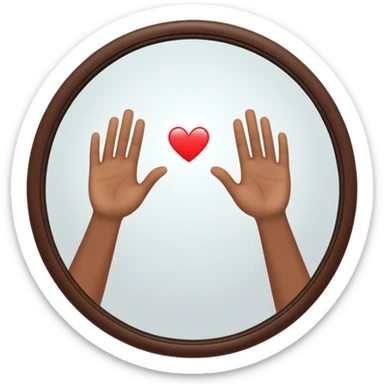 a person through a mirror. self-love high fiving sticker