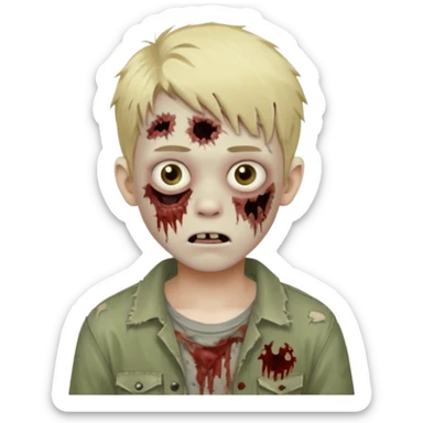 Cute blonde boy, 16 years old zombie sticker