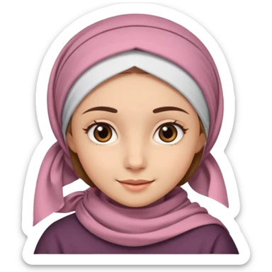 Girl with headscarf, brown eyes, light brown eyebrows sticker