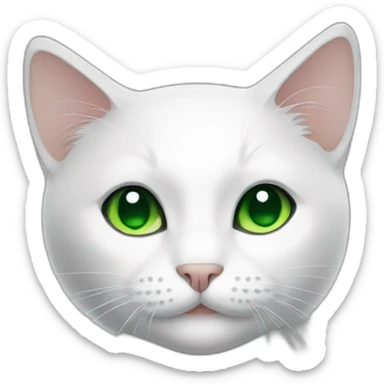 black and white cat with green eyes sticker