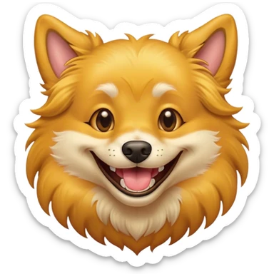 Dog smiling with gold teeth sticker