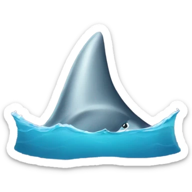 Shark fin sticking out of ocean sticker