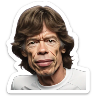 Hiper realistic mick Jagger rolling Stones real madrid sticker