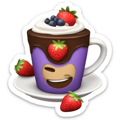 acai cup with strawberries and nutella sticker