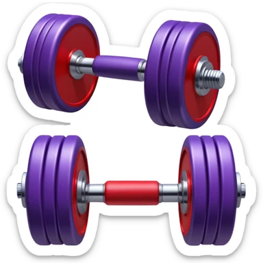 one purple red dumbbell, fitness weight sticker