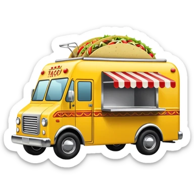 yellow tacos truck. sticker