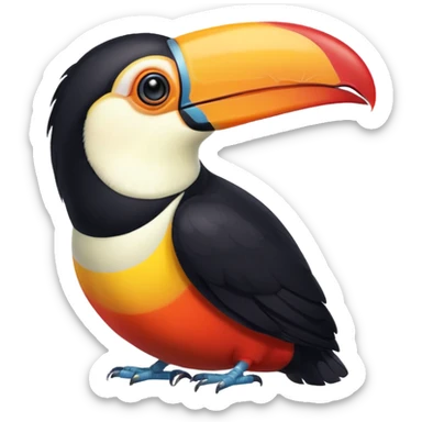 toucan emoji, large colorful beak, friendly look sticker