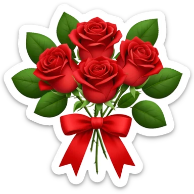 classic red roses bouquet sticker