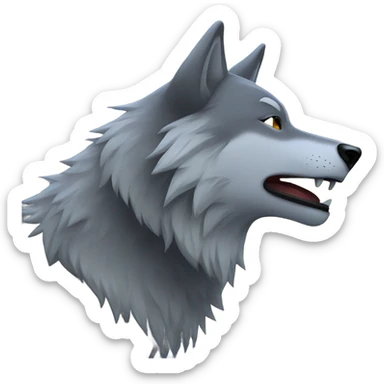 alpha wolf howling at the moon sticker