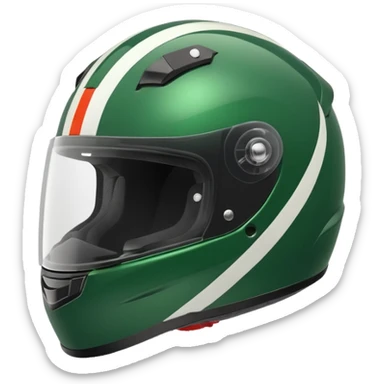 green motorcycle helmet with racing stripes sticker