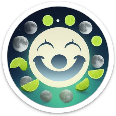 the 8 phases of Moon but there's a Slice of Lime instead of the Moom. sticker