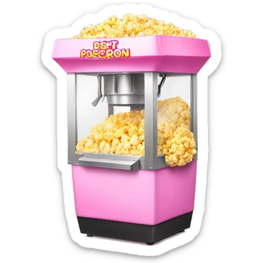 Popcorn machine with pink inside case sticker