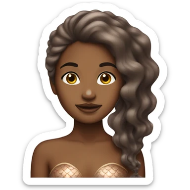 brown girl mermaid sticker