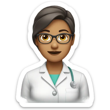 Brow hair, olive skin, glasses female dentist  sticker