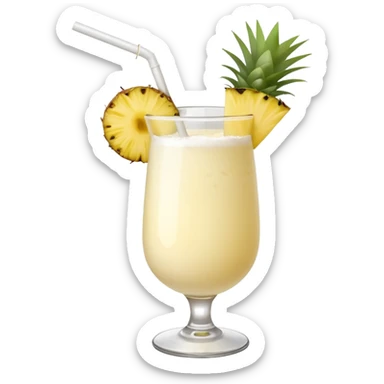 Pina Colada – coconut or glass with pineapple slice and straw sticker