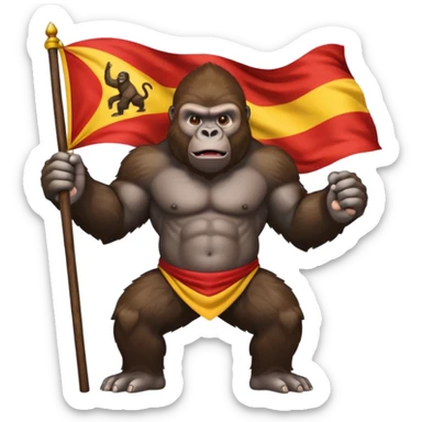 Gorilla holding Congo flag sticker