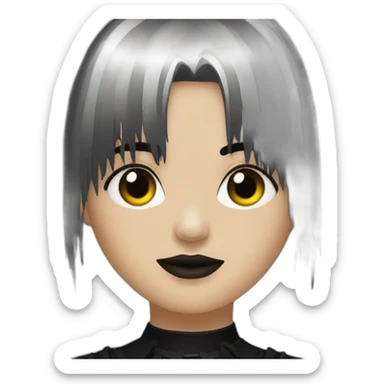 Goth girl fringe sticker