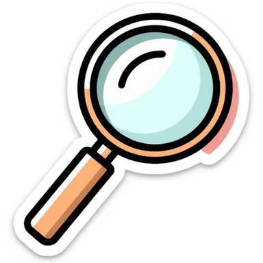 decorative magnifying glass sticker