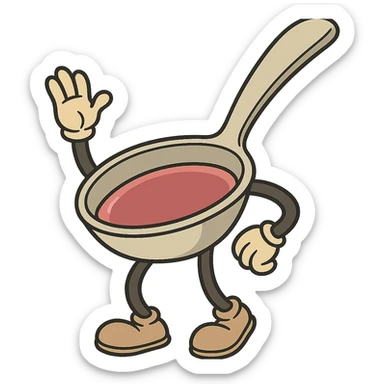 cartoon style medicine spoon, no face sticker