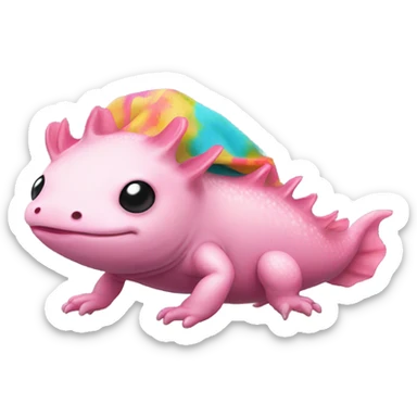Pink axolotl with a hoodie on sticker