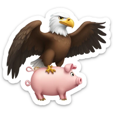 Eagle carrying a pig sticker