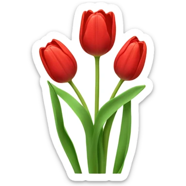 background composed of red tulips sticker
