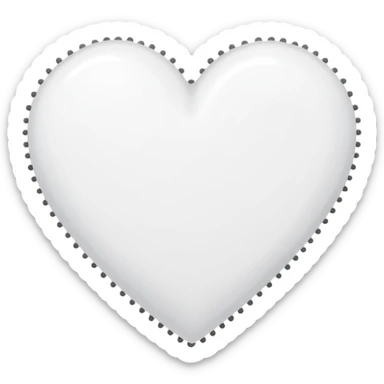 white heart with a dotted border sticker