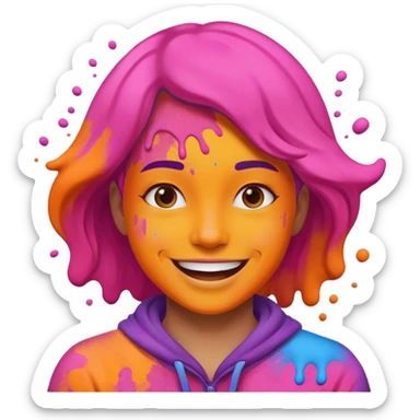 make a emohi for holi festival sticker