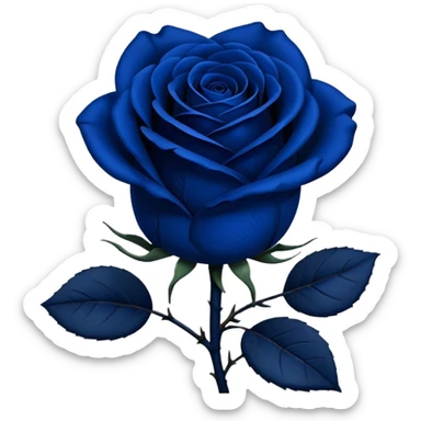 Dark blue rose with a black stem sticker