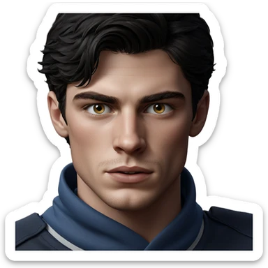 realistic portrait of a boy sticker