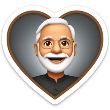 Heart with modi ji sticker