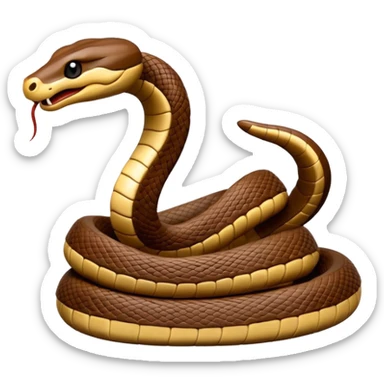 wood carved mini snake sticker
