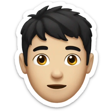 boy with black hair black eye sticker