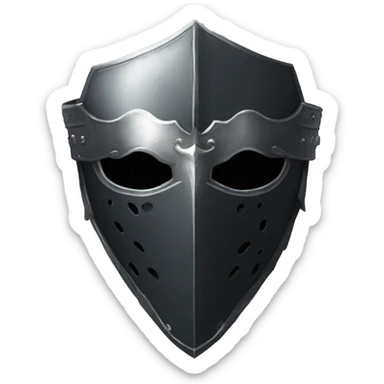 Bloodborne , Black armour , face fully covered with a silver mask  sticker