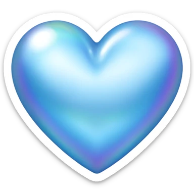 Blue azure pearly heart sticker